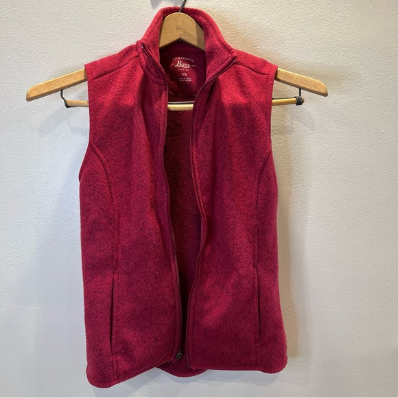 G.H. Bass & Co Red Fleece Zip Vest XS Lightweight Full Zip Outdoor Layer - Picture 3 of 13